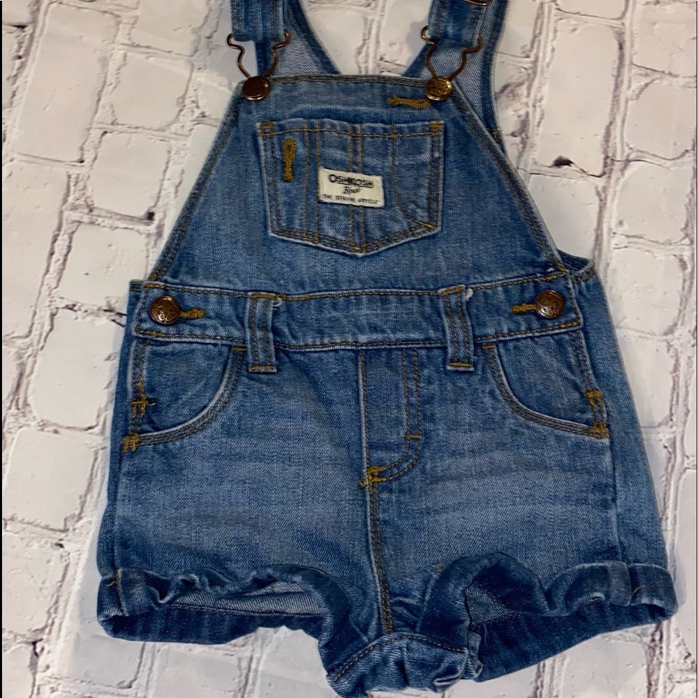 OKB Girls denim overalls sz 12 mos